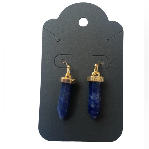 New! Sodalite Crystal Chakra Earrings - Picture 7 of 11